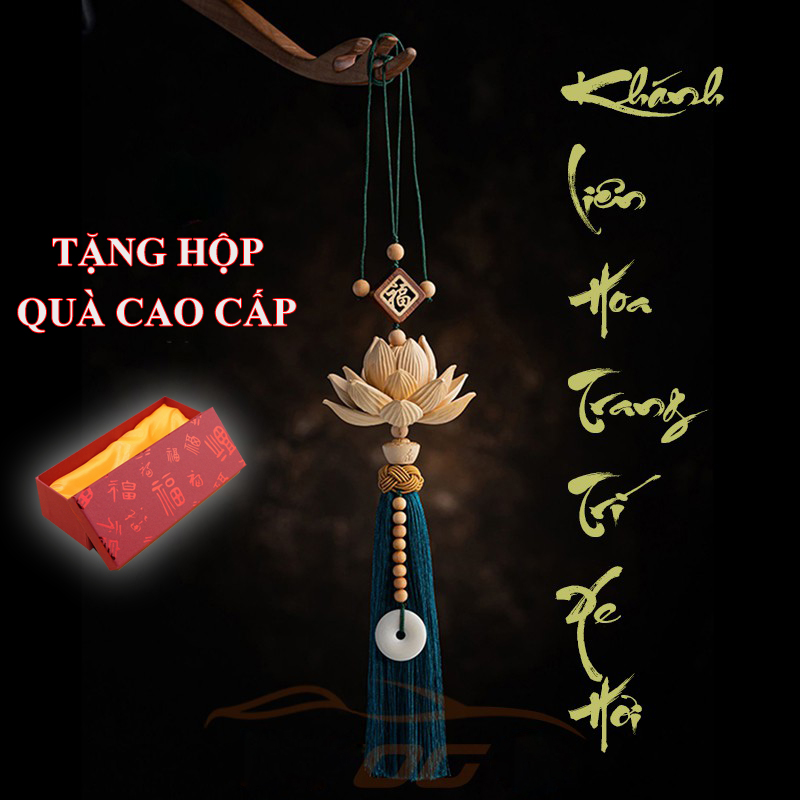 [TẶNG HỘP QUÀ] Khánh treo xe gỗ Hoàng Dương, Dây Treo Trang Trí Ô Tô cao cấp, Ngọc bội đeo gương ô tô, Phụ kiện trang trí, Đồ lưu niệm