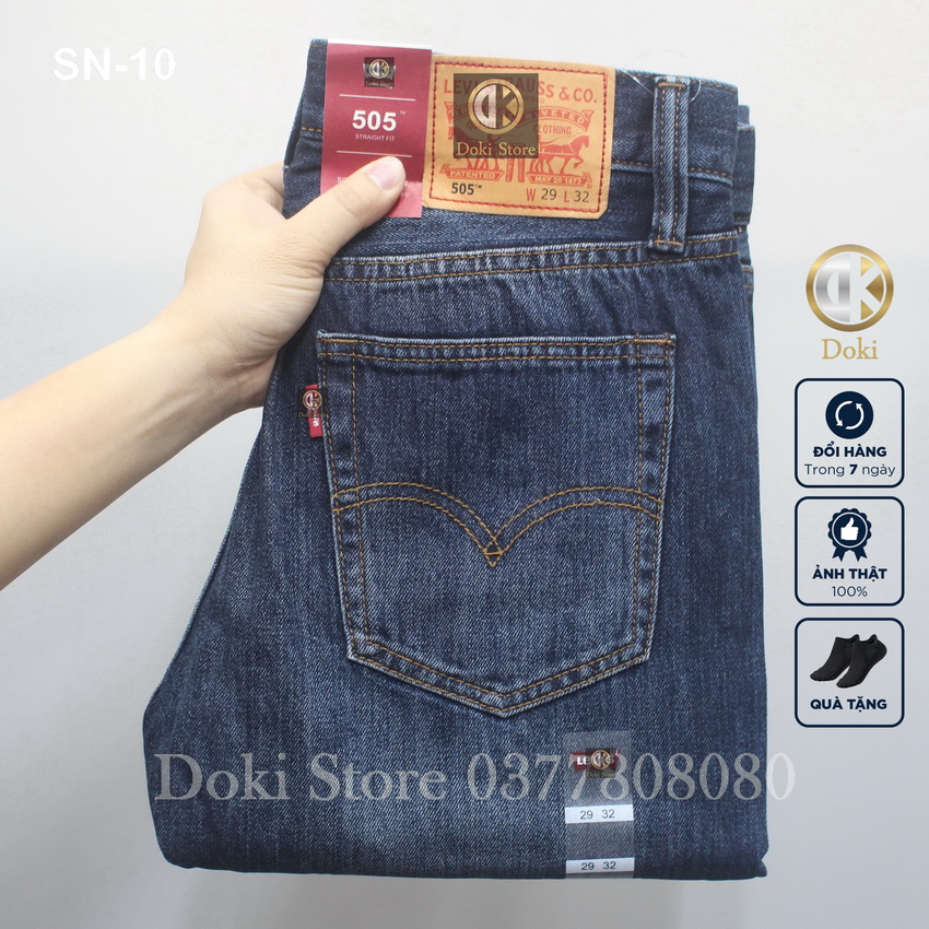 Quần jean nam ống suông XXS-01 Màu Đậm Quần suông ống rộng chất vải Cao Cấp, Không Co Giãn, chất vải thoáng mát, ống 19-20 - DK