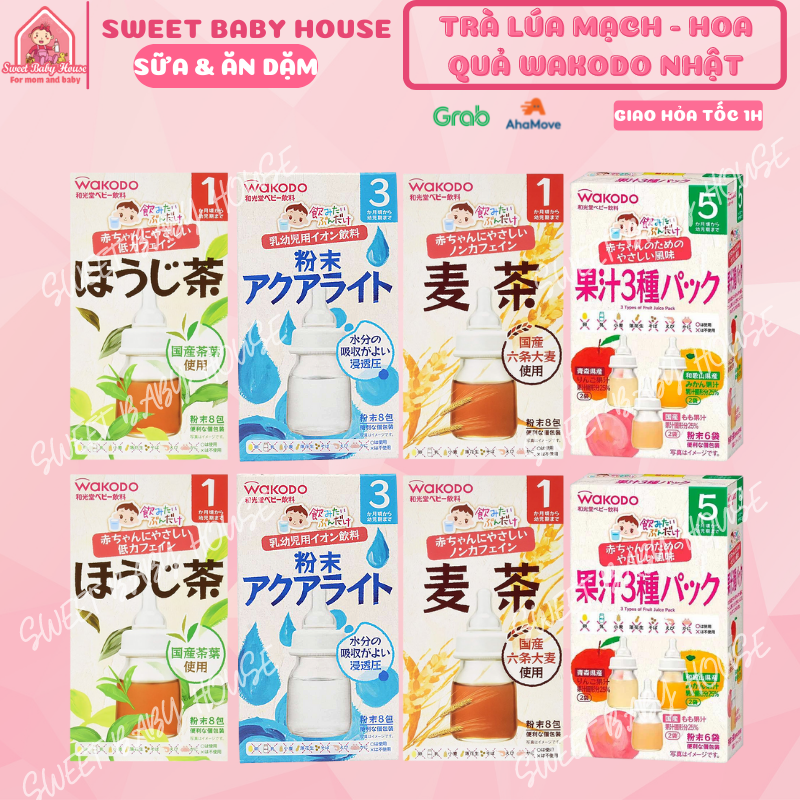 [HCM]Trà Wakodo Nhật Bản vị lúa mạch cho bé từ 1 tháng tuổi. Date 8/2024 - Sweet Baby House