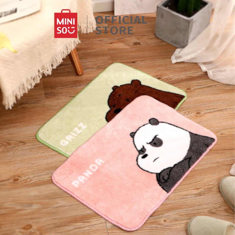 Thảm lót sàn We Bare Bears Miniso mềm mại chùi chân chống thấm, chống trơn trượt