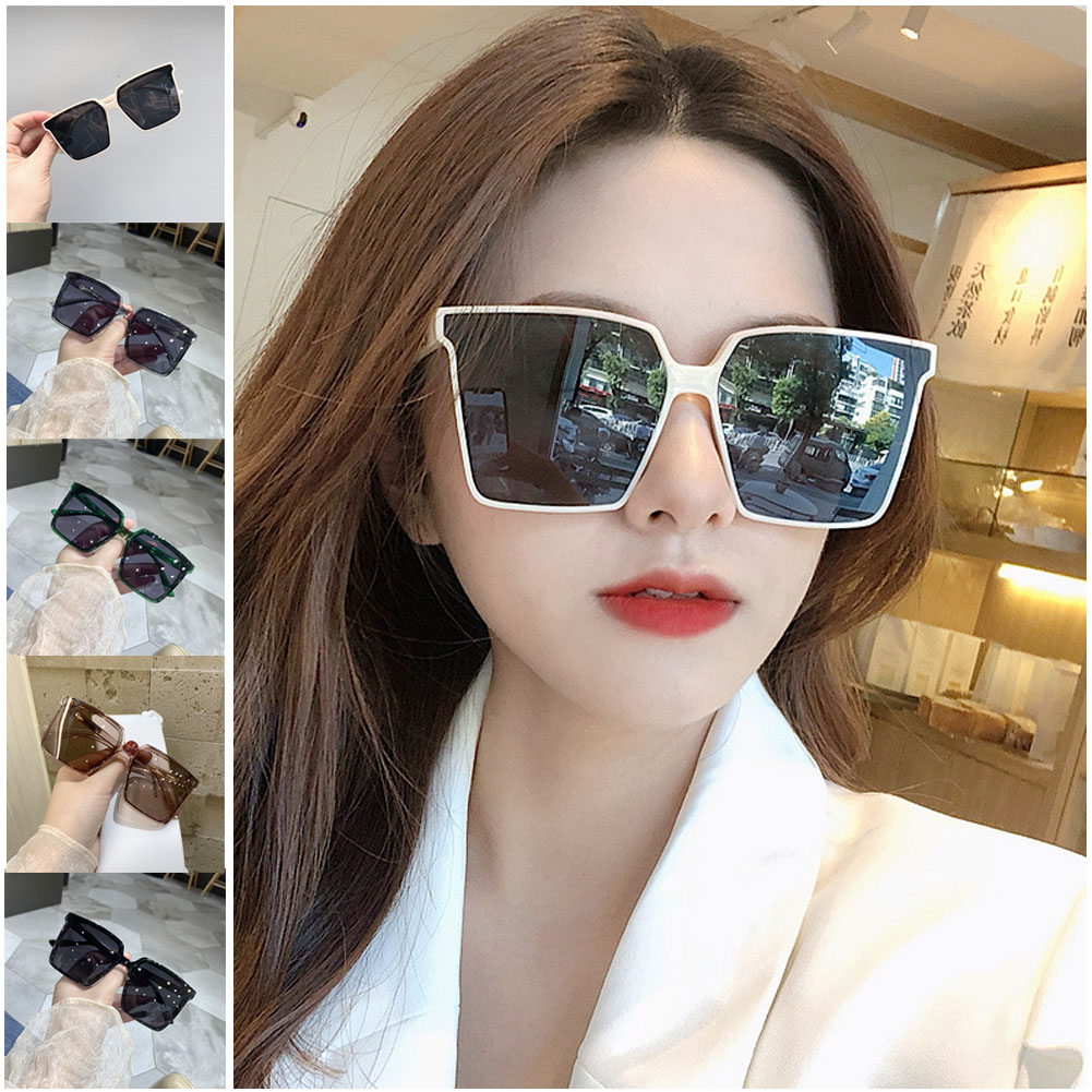 Thời trang D Retro Kính râm hình vuông lớn cho phụ nữ Kính râm gọng lớn đa năng