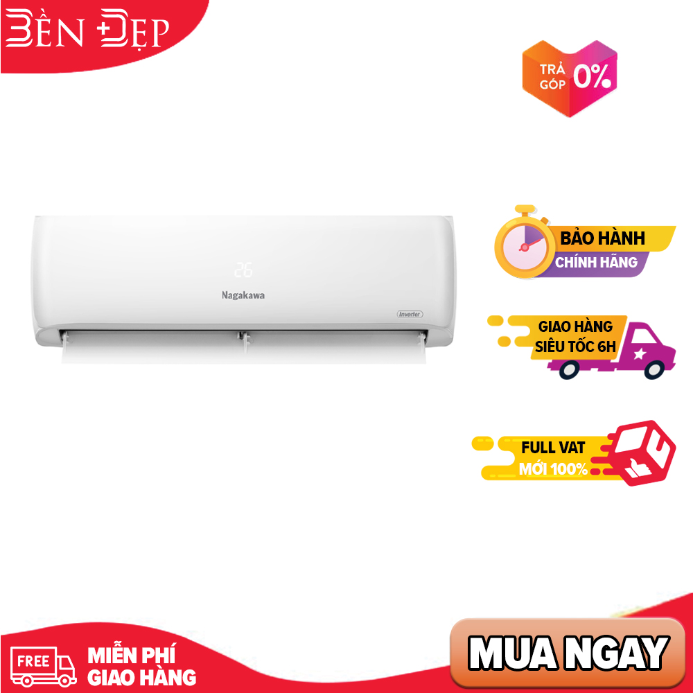 [TRẢ GÓP 0%] Điều hòa NAGAKAWA 1 chiều 12000BTU/H Inverter NIS-C12R2H12 (Giá áp dụng giao tại HN, HCM& các tỉnh liên hệ shop)