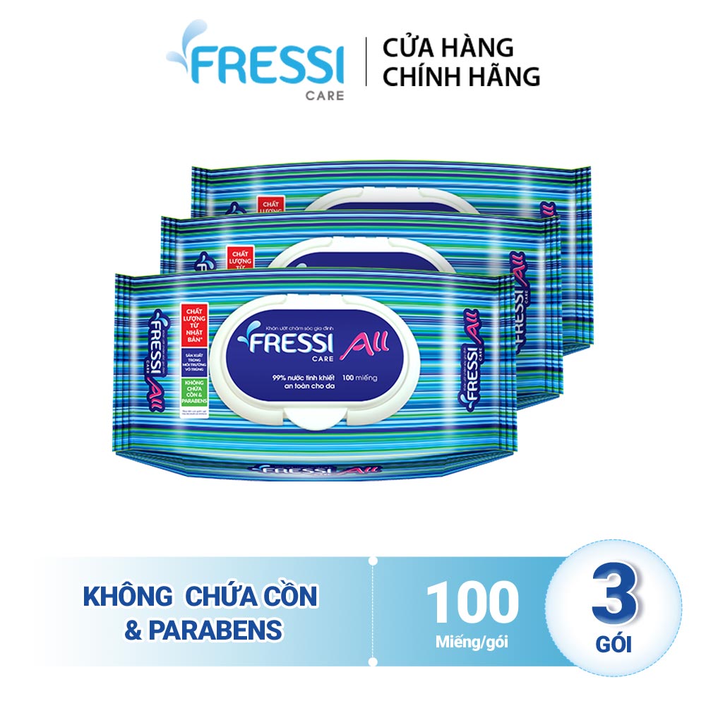 Combo 3 khăn ướt fressi care all 100 tờ