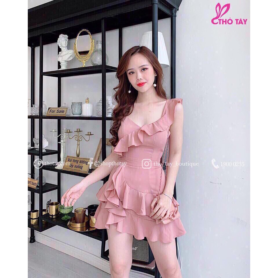 Đầm nữ nhún bèo trẻ trung quyến rũ