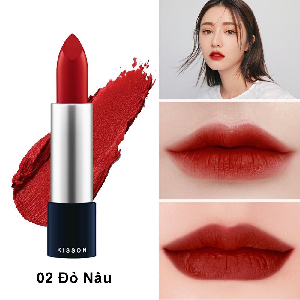 Son lì mịn môi thiên nhiên KISSON trọn bộ đủ màu