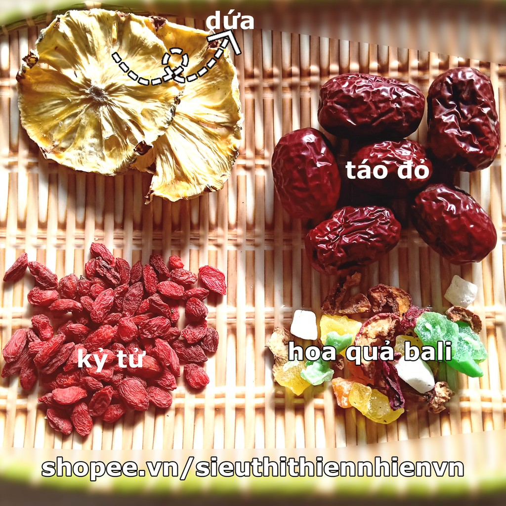 14 loại Trà hoa quả sấy khô gói nhỏ nguyên vị chi bản, cúc bách nhật, bách hợp, đào, tâm sen, sung, chanh, lê, lưu ly