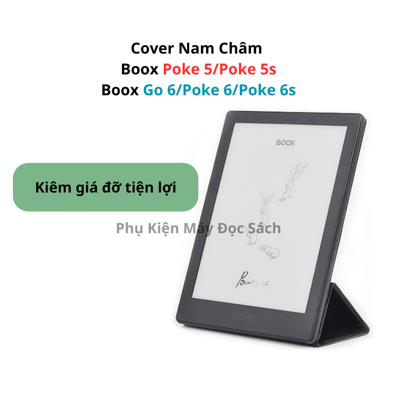 Bao Da Cover Nam Châm Boox Poke 5/5s/Go 6/Poke 6, Case Kiêm Giá Đỡ Boox Poke 5/Boox Go 6/Boox Poke 5S