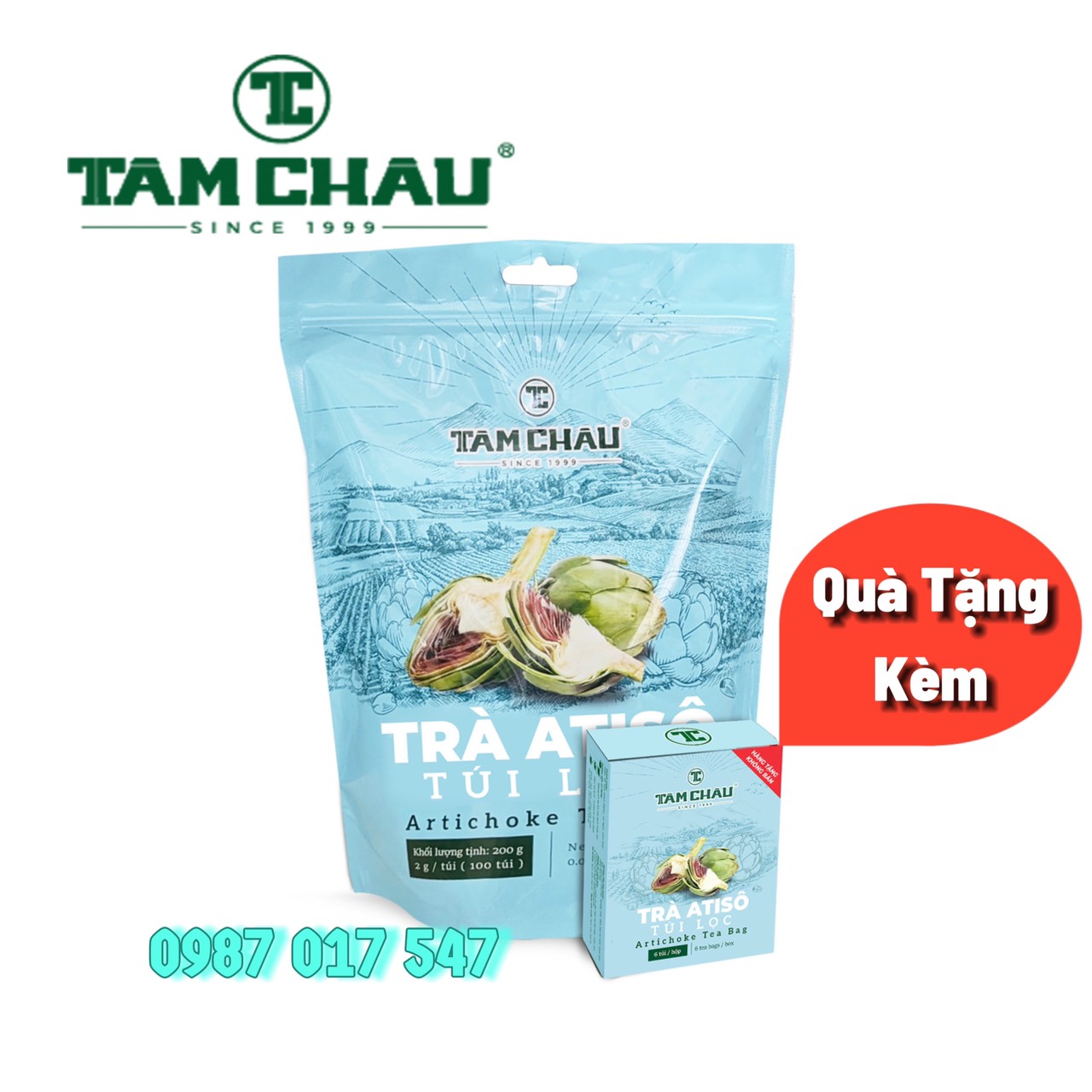 [HCM]TRÀ ATISO PHỔ THÔNG TÂM CHÂU 200G