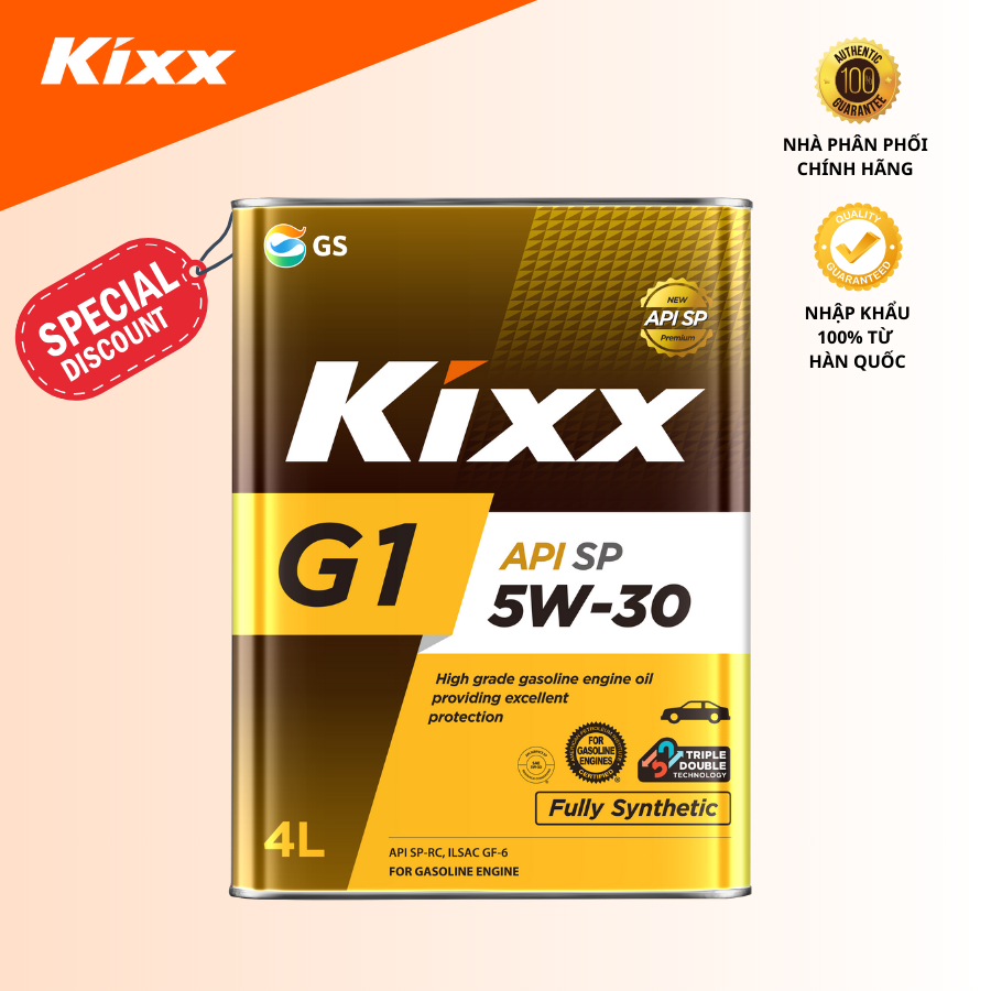 Dầu nhớt ô tô máy xăng kixx g1 sp 5w-30 fully-synthetic 4.0l