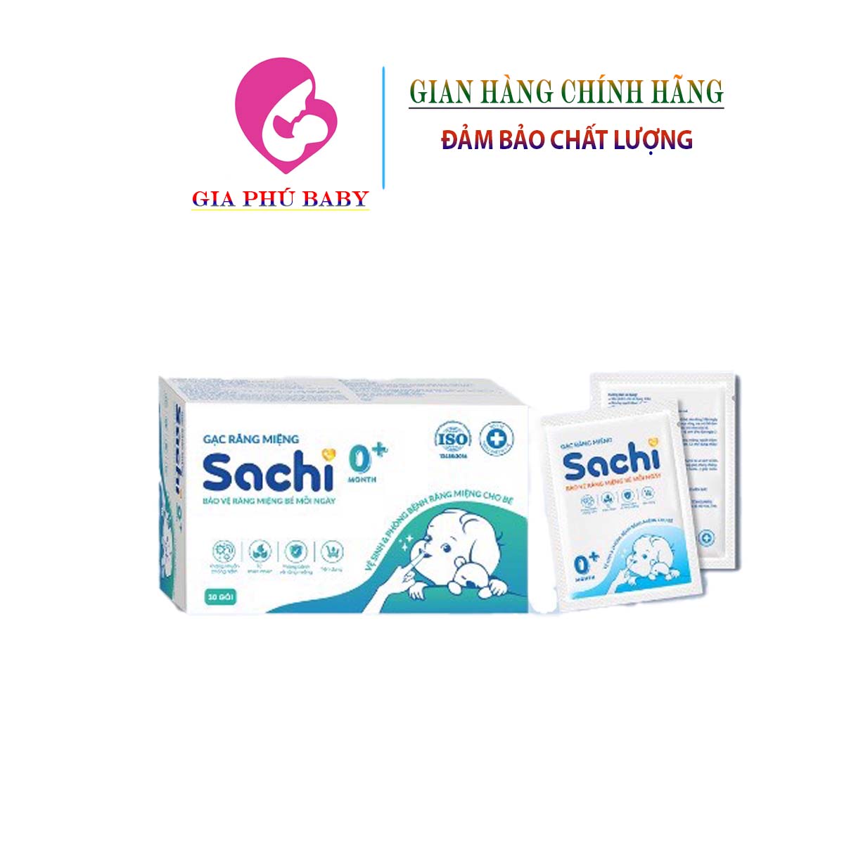 Gạc Sachi Rơ Lưỡi kháng khuẩn chống nấm bảo vệ lưỡi nướu răng miệng cho