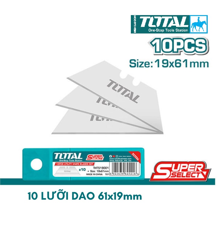 Bộ 10 lưỡi dao rọc giấy 61x19mm sk5 tolsen 30010 hukb611