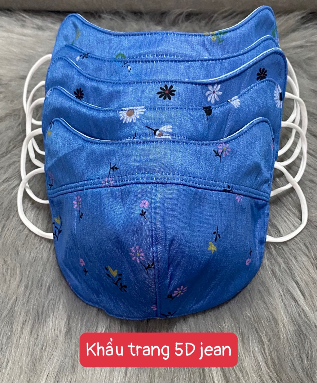 [HCM] Combo Khẩu trang 5D jean , khẩu trang 1 mặt vải  và lưới mè ,thương hiệu Tuấn Anh chống nắng , chống tia UV , chất liệu thun mịn .