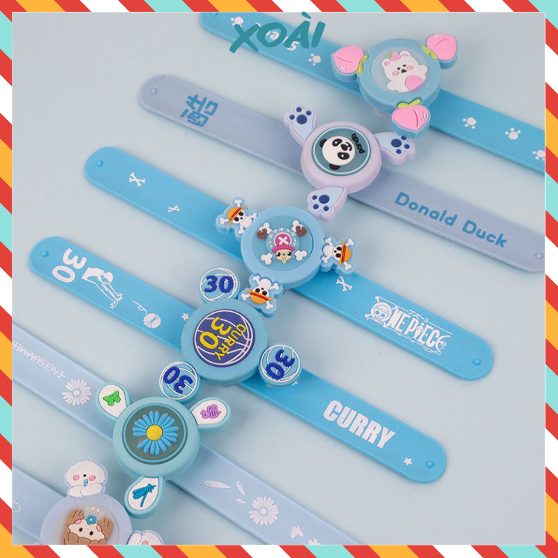 Spinner, Đồng hồ đeo tay 3 cánh xoay có đèn sáng cho bé, Đồng hồ đuổi muỗi cho trẻ em có hình siêu dễ thương