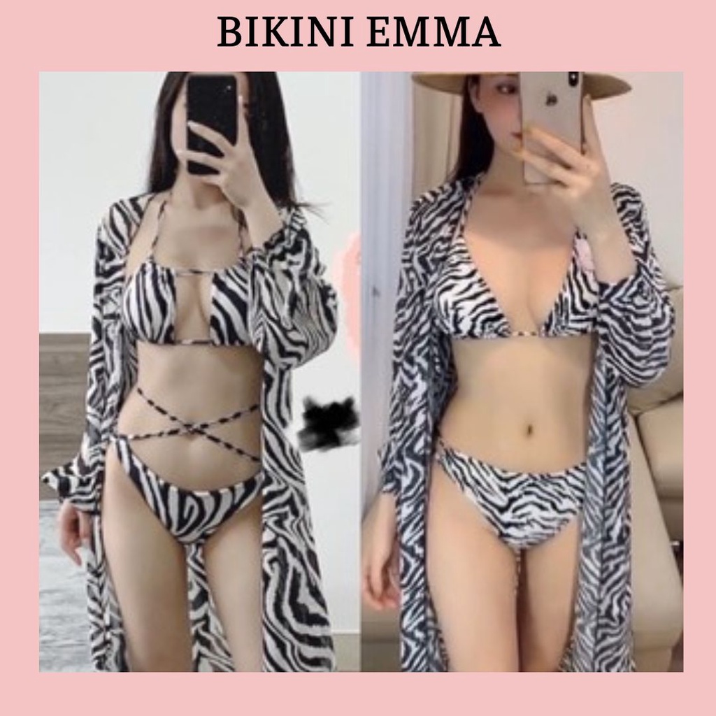 Bikini da vằn kèm khoác