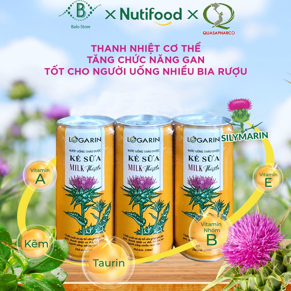 COMBO 3 LON NƯỚC UỐNG KẾ SỮA LOGARIN LON 250ML CB3.NKS250LA - Thương Hiệu NUTIFOOD - BALO STORE
