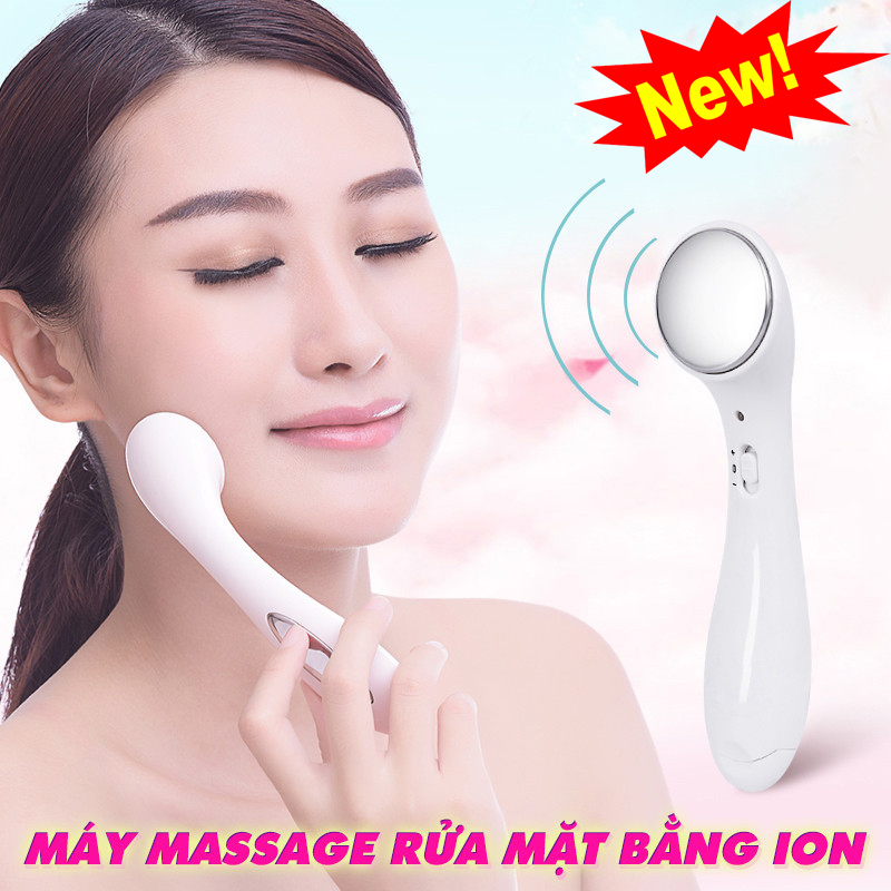 Máy rửa mặt, máy massage mặt Ion mini cầm tay 2 chế độ