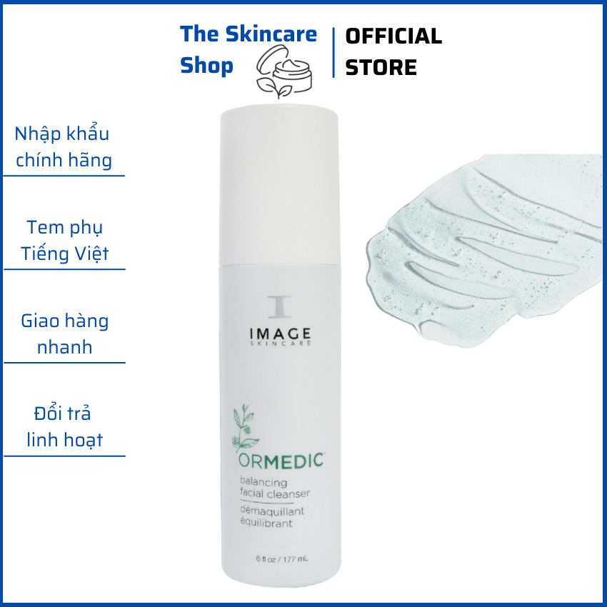 Sữa rửa mặt cân bằng da image skincare ormedic balancing facial cleanser 7.4ml, 177ml, 355ml - the skincare shop