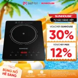 Bếp hồng ngoại cảm ứng Sunhouse SHD6007A - Mặt kính chịu nhiệt 800 độ C - 10 mức nhiệt tùy chỉnh - Khóa trẻ em