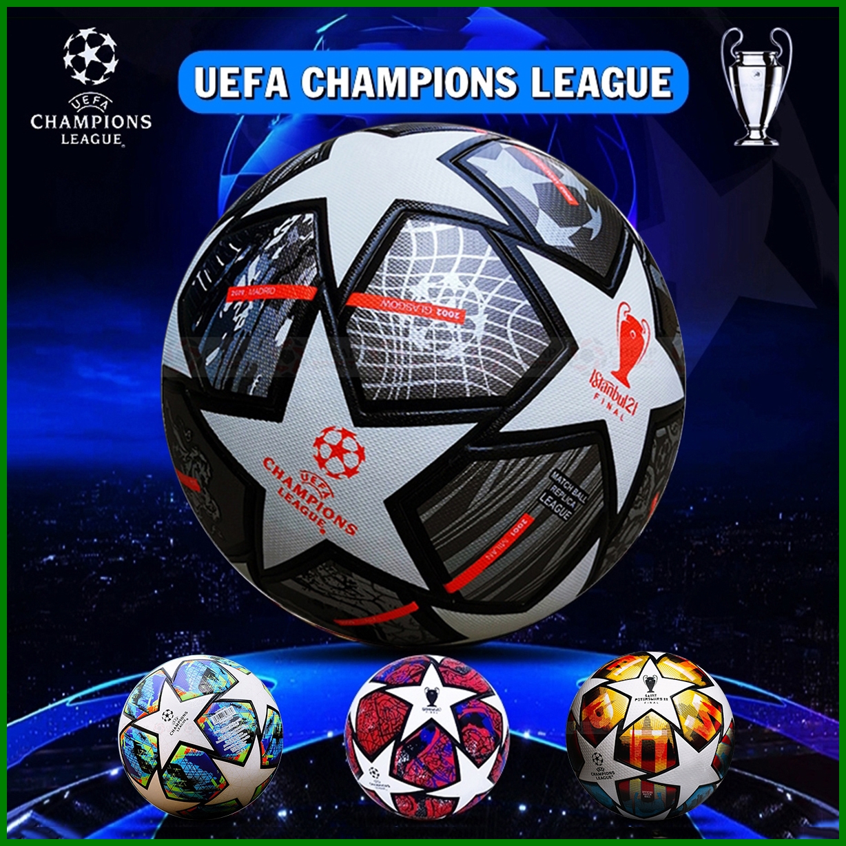 Trái Banh Da Số 3 4 5 Quả Bóng Đá Trẻ Em Người Lớn Euro Cúp C1 Ngoại Hạng 2024 Thi Đấu Giá Rẻ