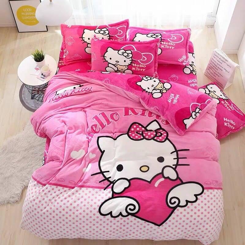 BỘ CHĂN GA GỐI ĐỆM HÀN QUỐC HÌNH MICKY HỒNG 160X200M