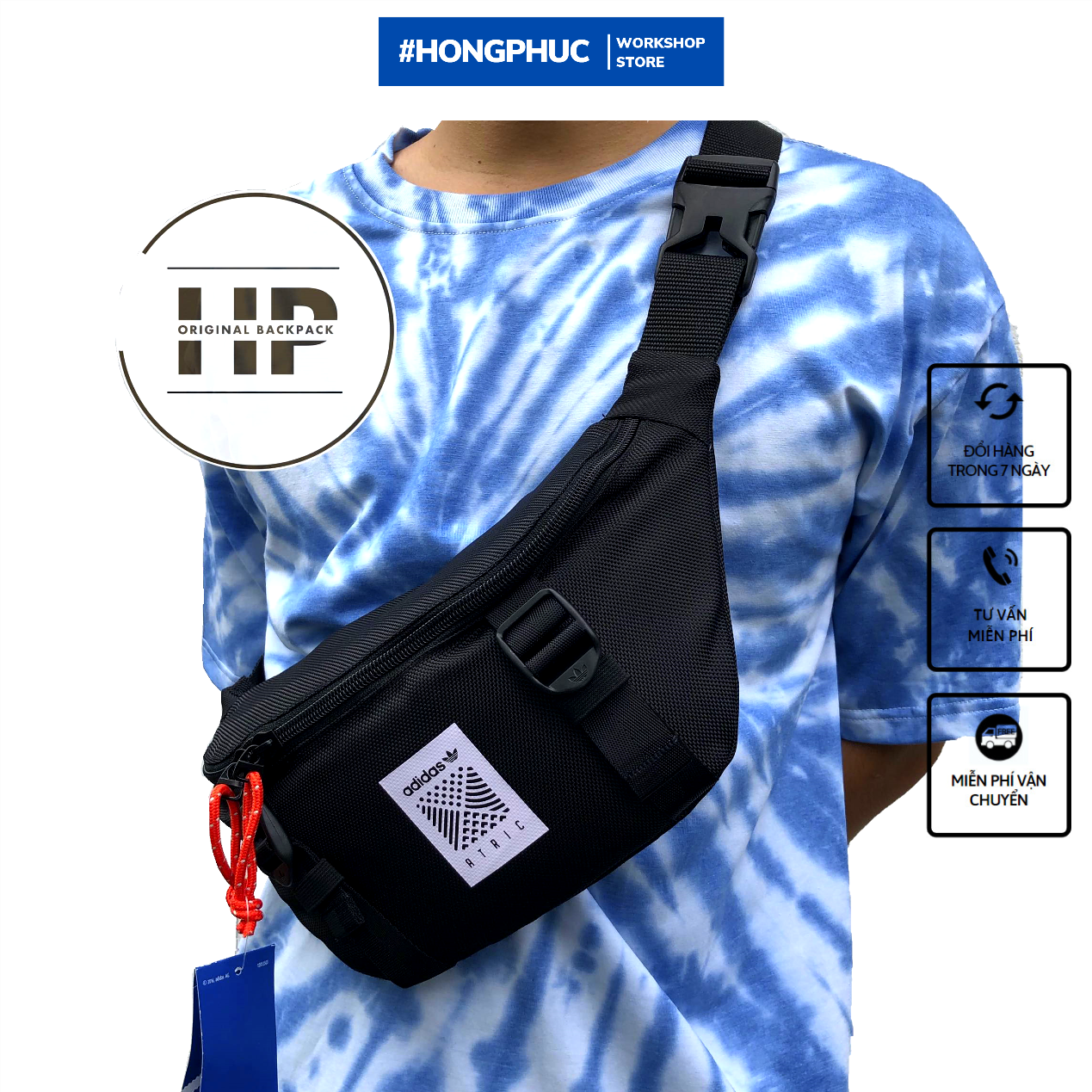 Túi Đeo Chéo Nam Nữ Thời Trang BumBag Black DH3261 - ST1814 (Hàng Xịn)