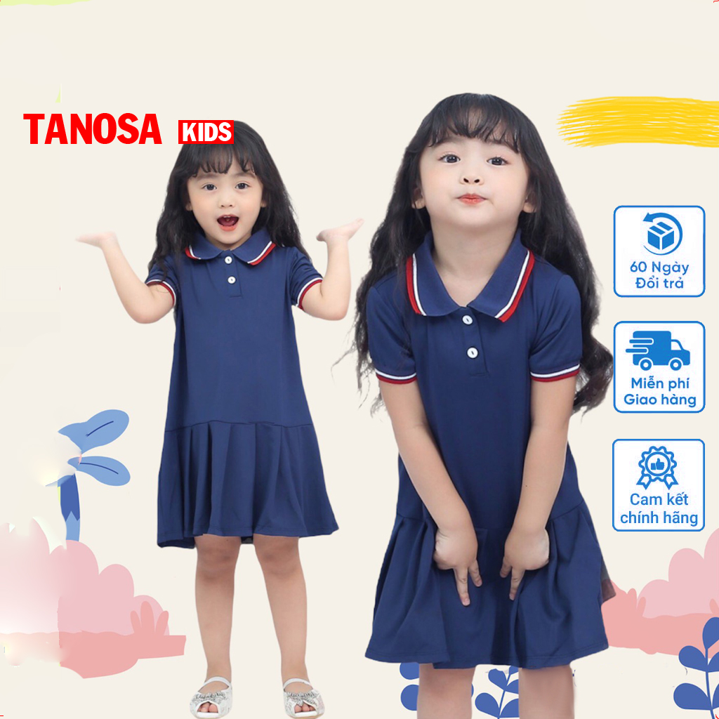 Váy Polo đuôi cá cộc tay cho bé gái, váy thể thao cho bé từ 1-5 tuổi