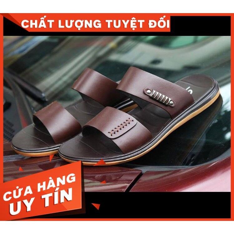 [Da thật-BN 1 năm] Dép nam da bò không quai hậu màu nâu cam kết dép da thật 100%, đế kết đi êm chân,dép được sản xuất tại xưởng giaydepnguyenduoc giá sỉ bằng lẻ