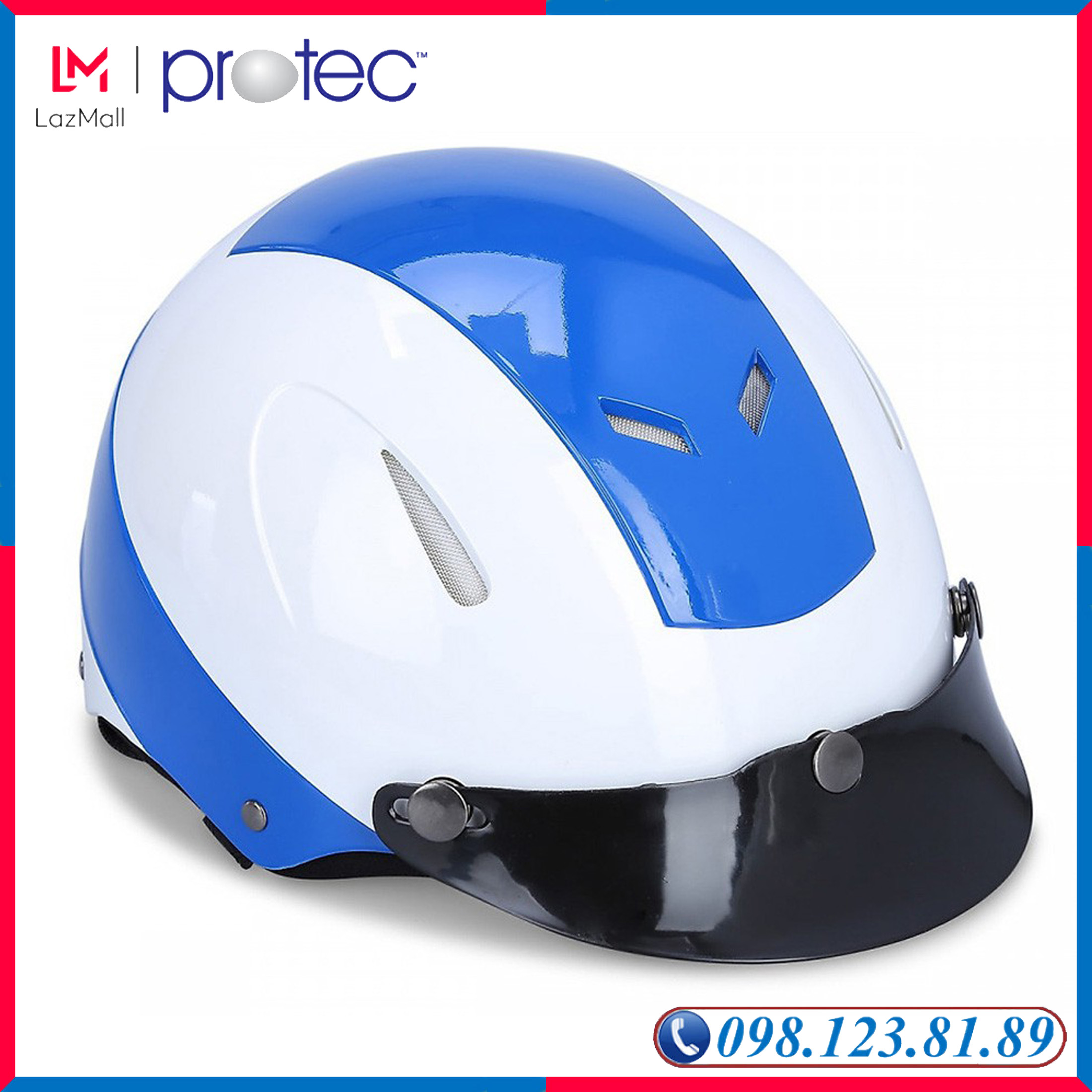 Mũ Bảo Hiểm 1/2 Đầu Không Kính Protec Disco DLWF (Size L), Phối 2 Màu Thời Trang, An Toàn, Thoáng Mát - PROTEC HELMET