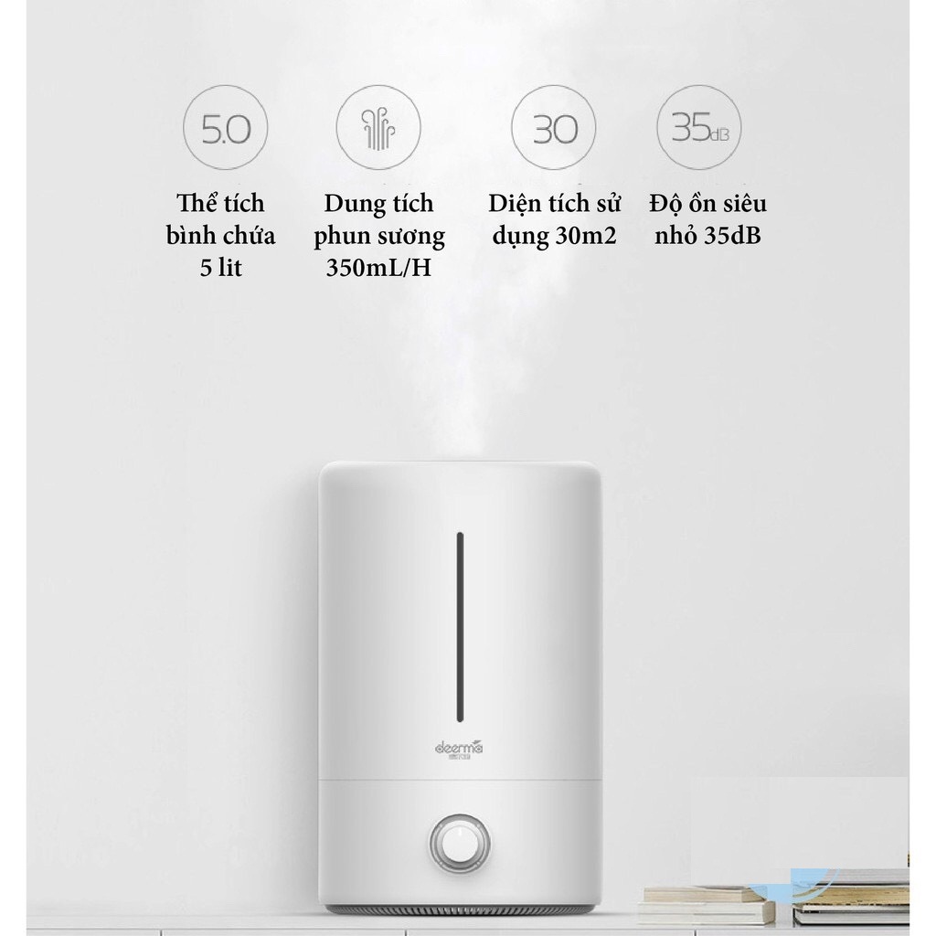 Máy Phun Sương Deerma F628 – Máy Tạo Độ Ẩm dung tích đến 5L, có thể dùng cả ngày