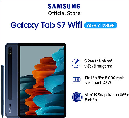 Máy tính bảng samsung galaxy tab s7 wifi t870 - hàng chính hãng