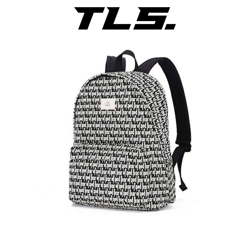 Balo FEAR OF GOD FOG Essentials printed họa tiết in chữ, balo thời trang streetwear học sinh sinh viên