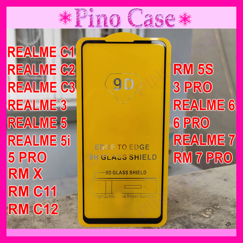 Kính Cường Lực Realme Full Màn 9D Realme XC1C2C3C3iC11C12Realme 33 ProRealme 5 5 ProRealme 66 ProRealme 77 Pro