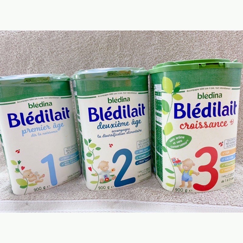 Sữa bột Bledilait Bledina số 1, 2, 3 hộp 900g mẫu mới