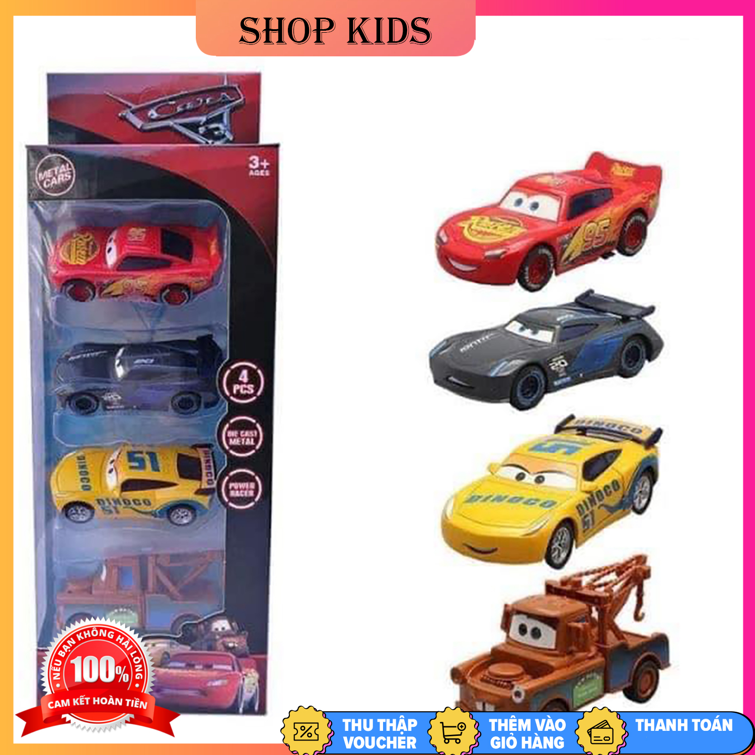 [Combo] Set 4 Đồ Chơi Mô Hình Xe Trong Vương Quốc Xe Hơi Siêu HOT - Phát Triển Trí Tưởng Tượng Cho Bé