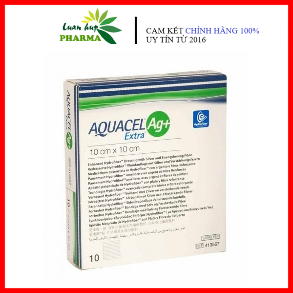 1 hộp - Gạc y tế cao cấp Aquacel Ag+  Extra 10x10cm chính hãng ConvaTec