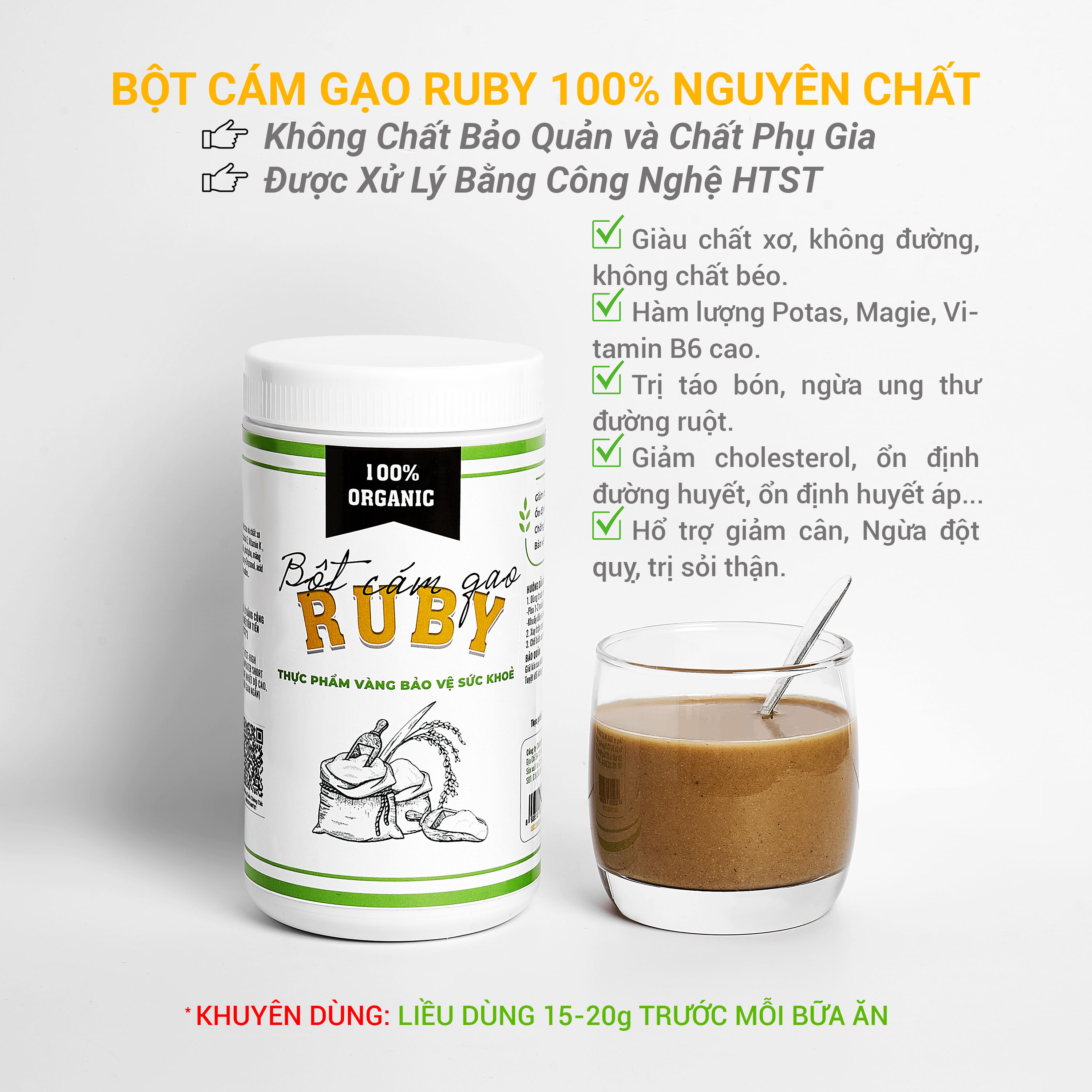 [HCM]Bột Cám Gạo RUBY-Rice bran healthy food