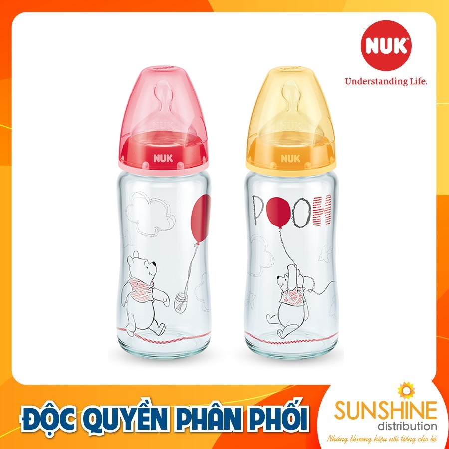 Bình sữa nuk premium choice+ thủy tinh 240ml núm ti s1 - m