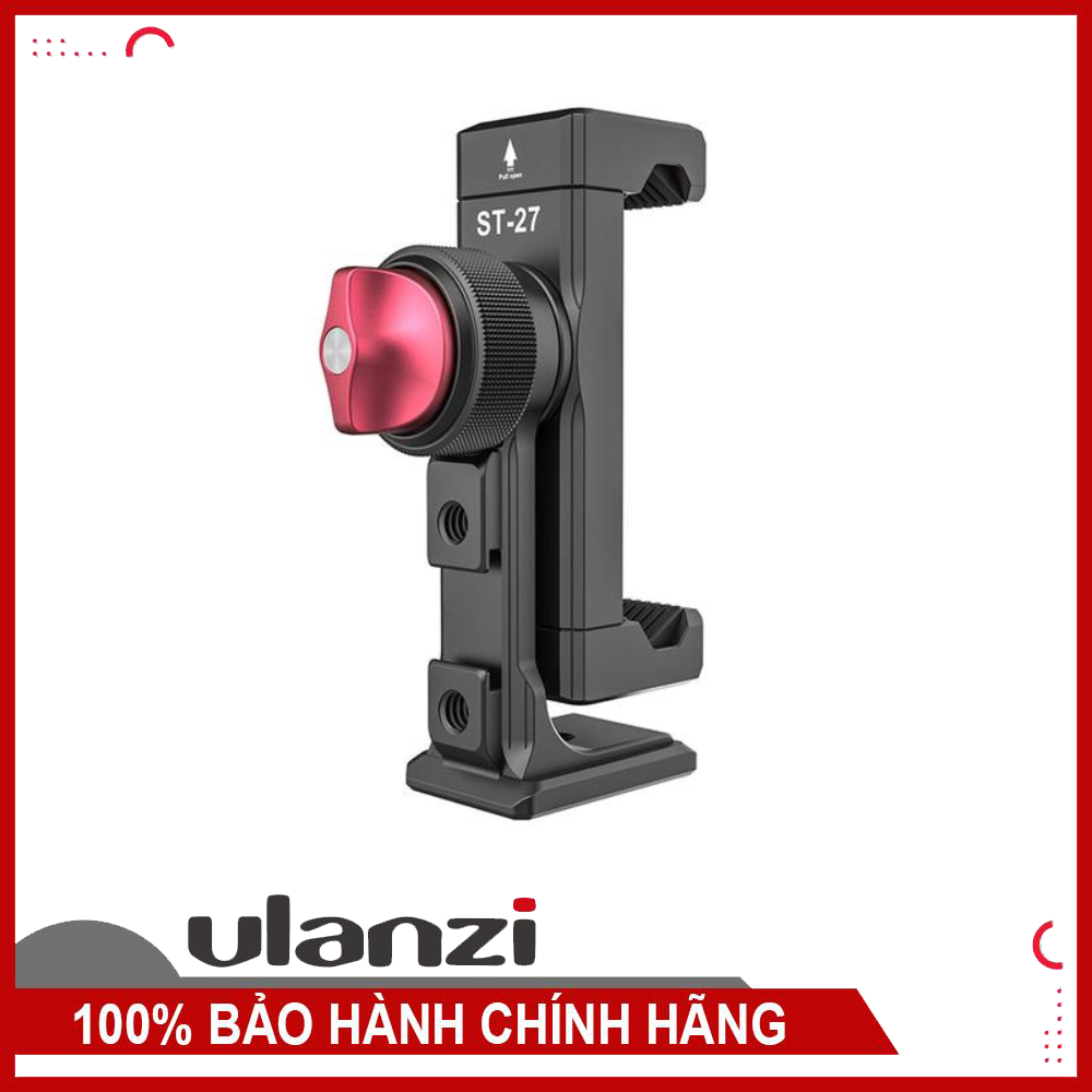 Ulanzi st-27 - ngàm kẹp điện thoại tích hợp x3 cold shoe mount, hỗ trợ xoay 360°