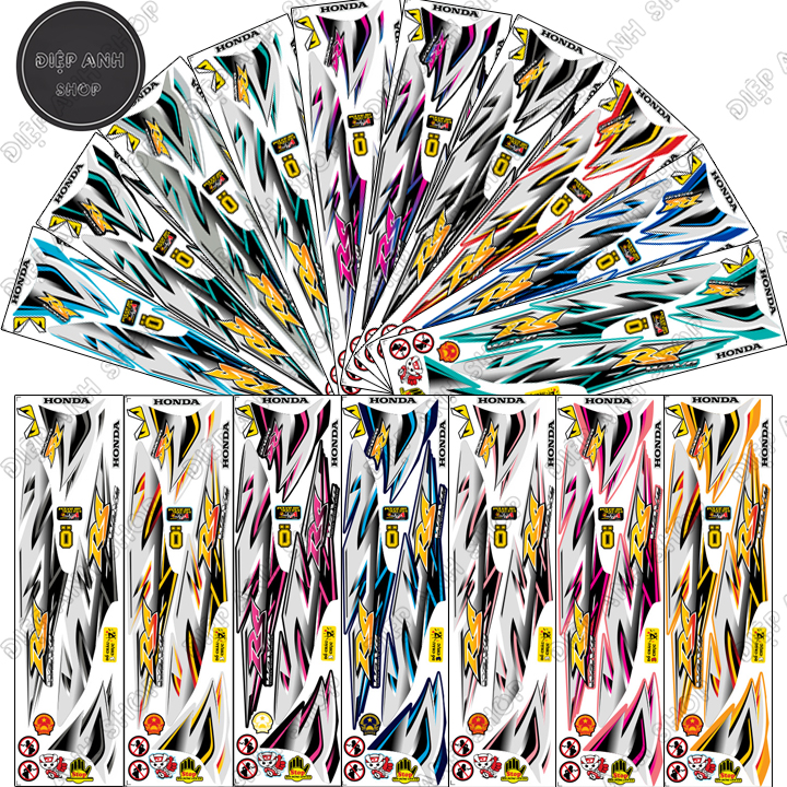 Tem rời Wave Alpha 110  Mẫu chữ RS ( Đời 2017 - 2021) Nhiều Phối Màu - Tem 3 lớp chống phai màu