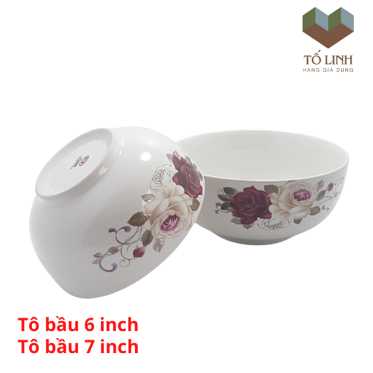 Combo bộ 2 tô sứ hoa cao cấp,set bộ 2 tô sứ hoa,tô gốm sứ việt nam 6 inch và 7 inch