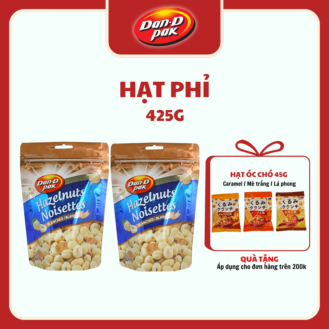 Hạt phỉ tự nhiên nhập khẩu 425g Dan D Pak