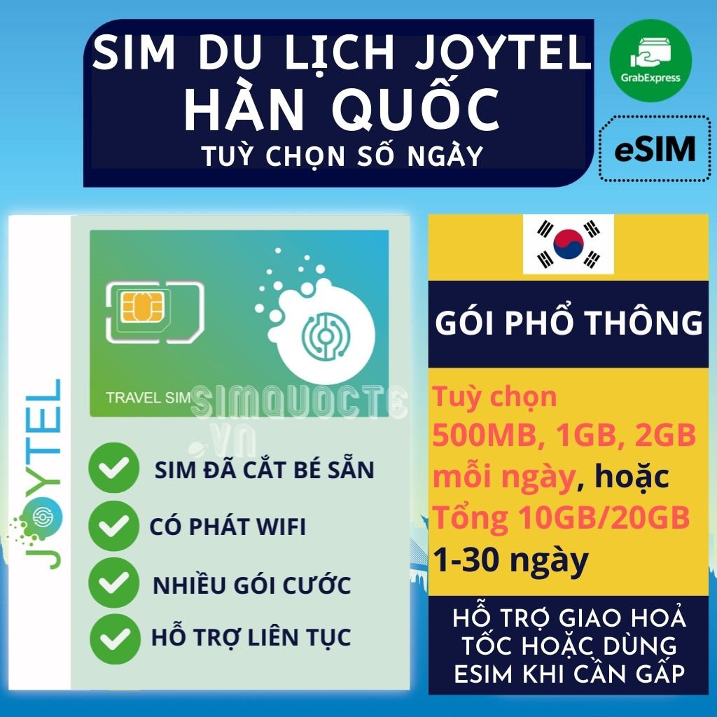 Thẻ truy cập internet sim du lịch hàn quốc internet tốc độ cao không giới hạn
