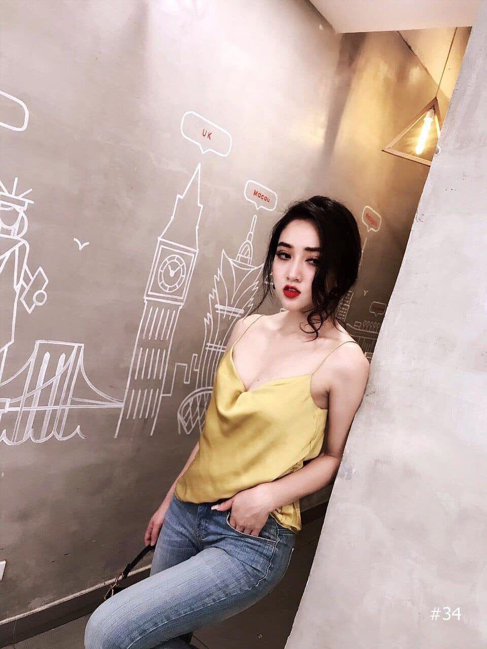 Áo hai dây phi bóng cổ đổ sexy quyến rũ 1121a16-1