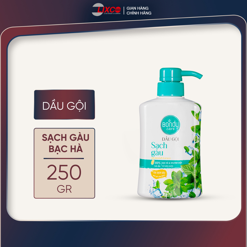 Chai 250g Dầu gội Bondy Care sạch gàu, giảm ngứa, dầu gội làm sạch da đầu giảm rụng lưu hương tự nhiên Lixco Việt Nam Z1005