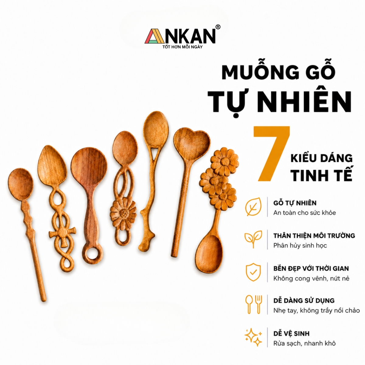 Wooden Spoon High Quality Wooden Spoon Decorative Decor, Meaningful Gift for Children and Family