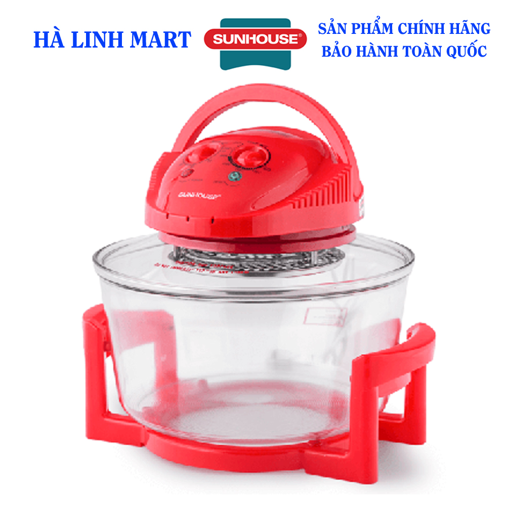 Lò nướng thủy tinh Sunhouse SH410, Bếp nướng điện  Sunhouse, Công suất 1300W, Dung tích 12 lít, Hàng chính hãng bảo hành 12 tháng