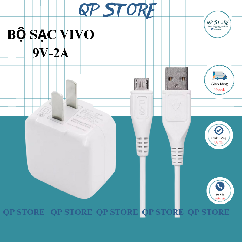 Bộ vivo x9 , bộ sạc nhanh vivo 18w x9 cổng micro usb - qp store