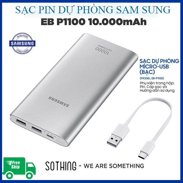 [FLASH SALE_SẠC DỰ PHÒNG SAM SUNG P1100-Hàng Nguyên Seal] Pin sạc dự phòng Samsung Power Bank Fast Charge 10000mAh Type C - Hỗ Trợ Sạc Nhanh. BẢO HÀNH 3 THÁNG, LỖI 1 ĐỔI 1 TRONG 7 NGÀY.