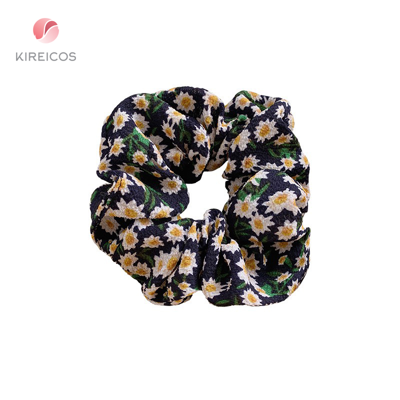 Bèo cột tóc scrunchies loại trung in bông nhí cổ điển ct0003 - kireicos