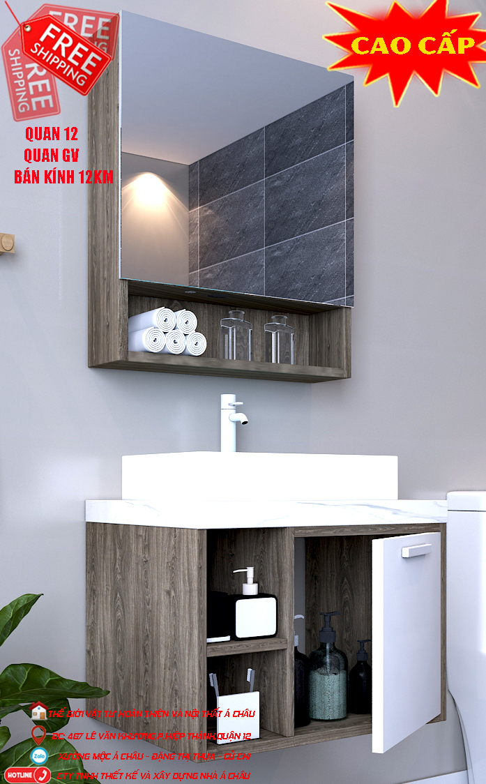 Kệ gương,tủ gương nhà vệ sinh bằng nhựa đặc ruột cao cấp bảo hành 5 năm